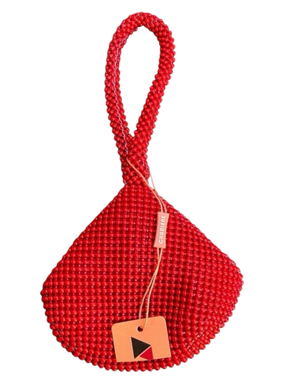 NWT Red Beaded Pouch Wrist Bag